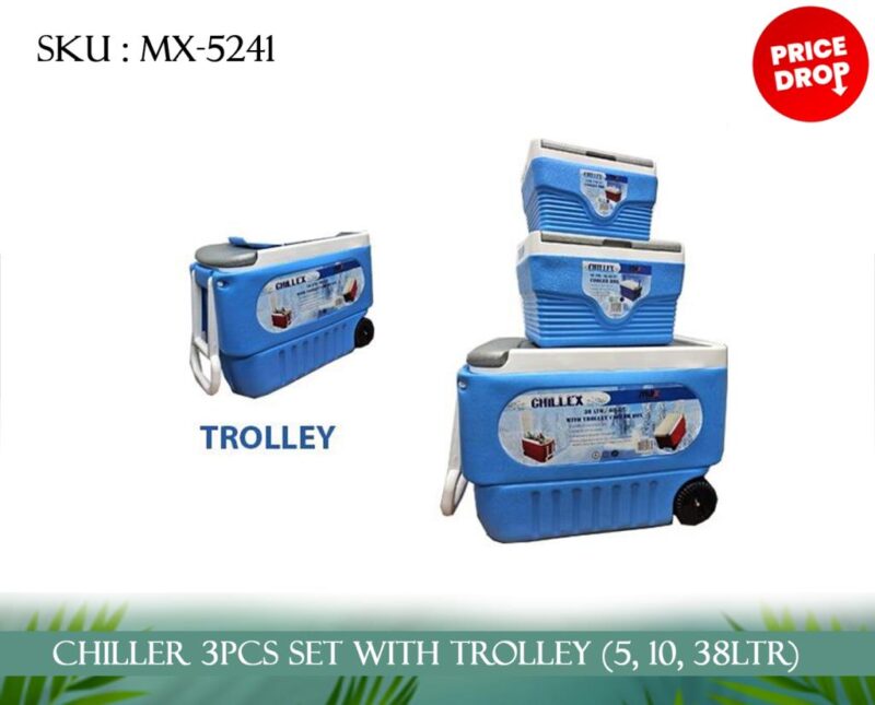 MX-5241: CHILLER 3PCS SET WITH TROLLEY (5, 10, 38LTR)