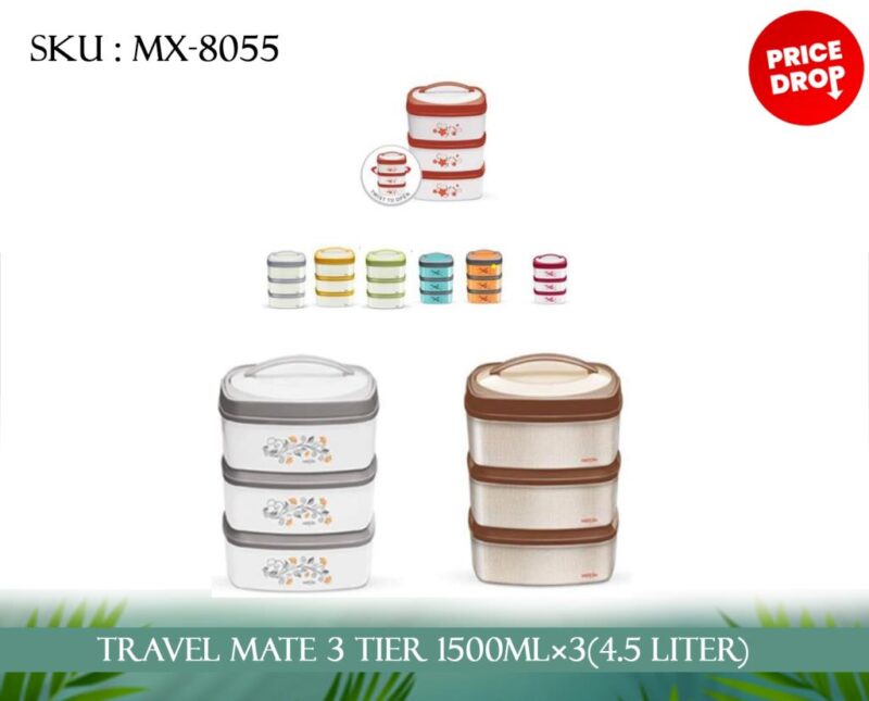 MX-8055: Travel Mate 3 tier 1500ml×3(4.5 LITER)