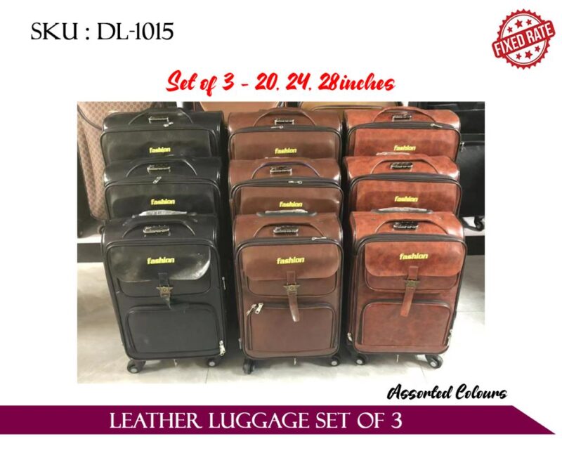 LEATHER LUGGAGE SET OF 3 - 20,24,28INCH