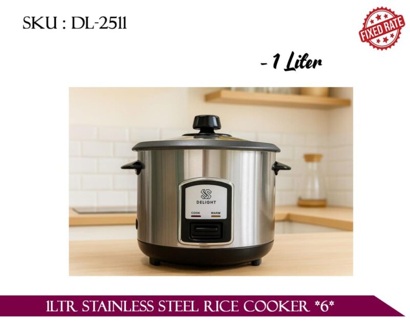 1LTR STAINLESS STEEL RICE COOKER *6*