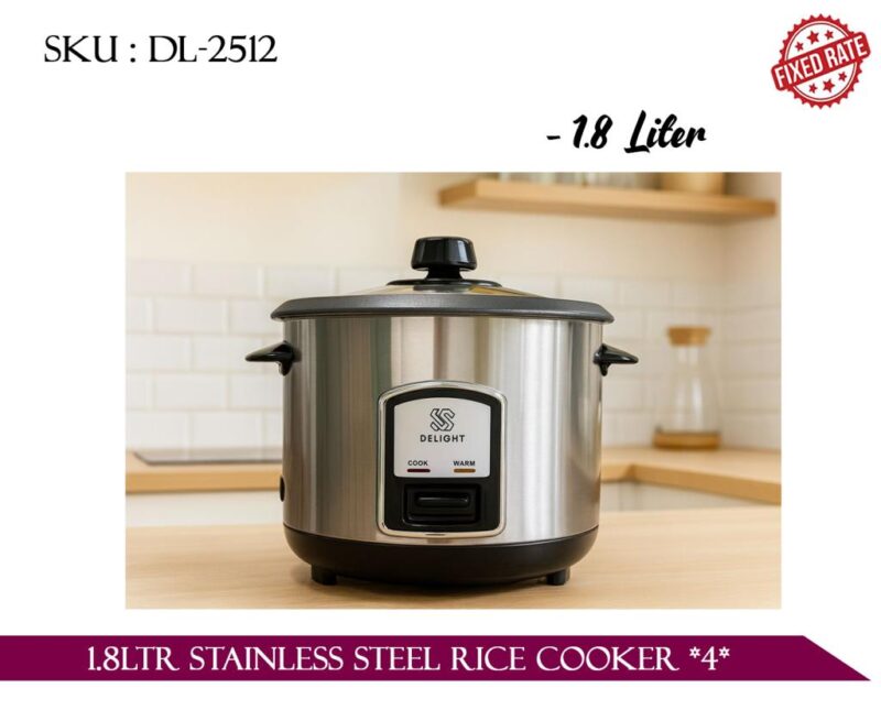 1.8LTR STAINLESS STEEL RICE COOKER *4*