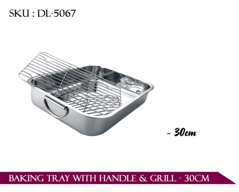 BAKING TRAY WITH HANDLE & GRILL - 30CM *24*