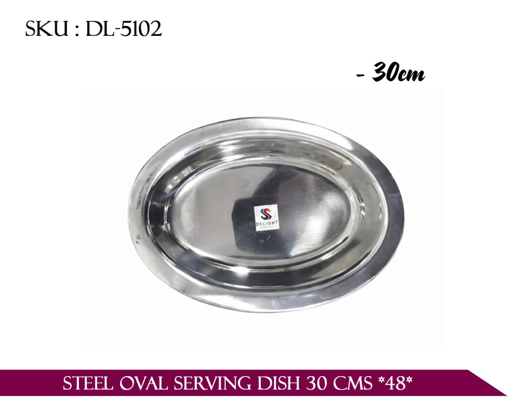 STEEL OVAL SERVING DISH 30 CMS *48*