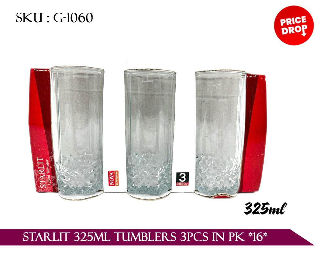 STARLIT 325ML TUMBLERS 3PCS IN PK *16*