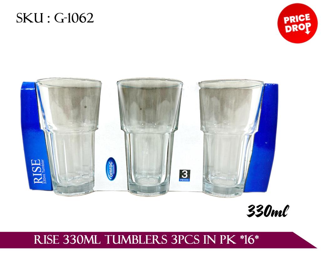 RISE 330ML TUMBLERS 3PCS IN PK *16*