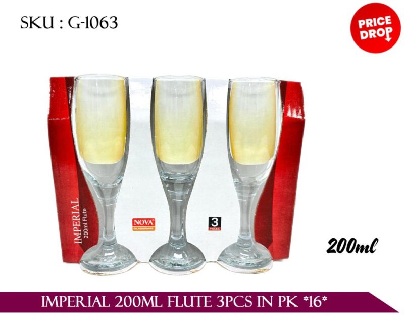 IMPERIAL 200ML FLUTE 3PCS IN PK *16*