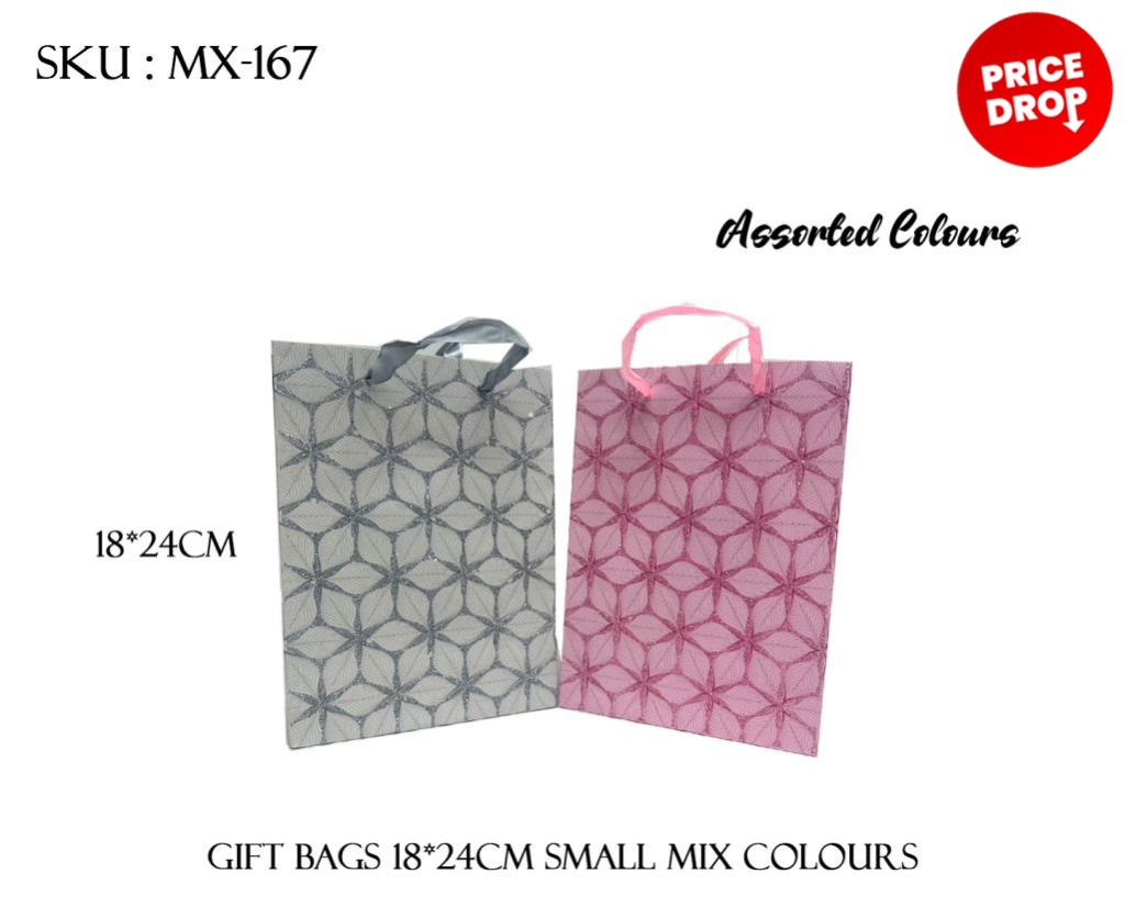 GIFT BAGS 18*24CM SMALL MIX COLOURS
