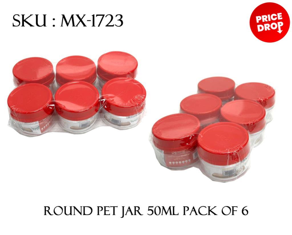 ROUND PET JAR 50ML PACK OF 6 *96*