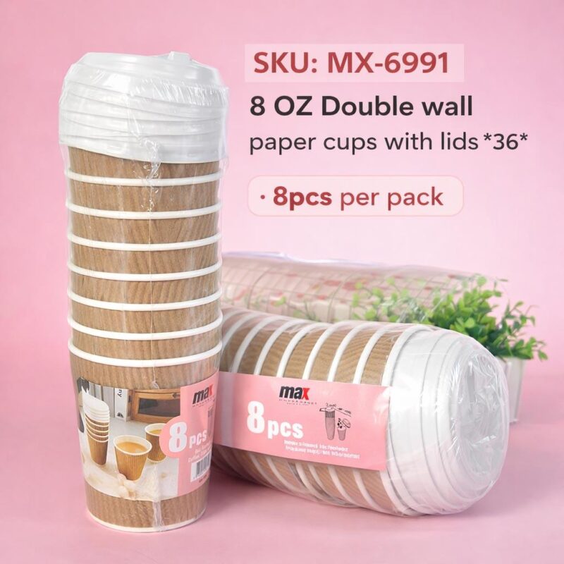 12 OZ Double wall paper cups with lids*36*