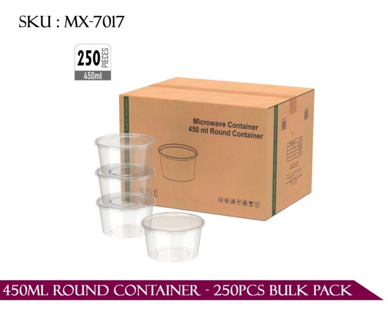450ml ROUND CONTAINER - 250PCS BULK PACK