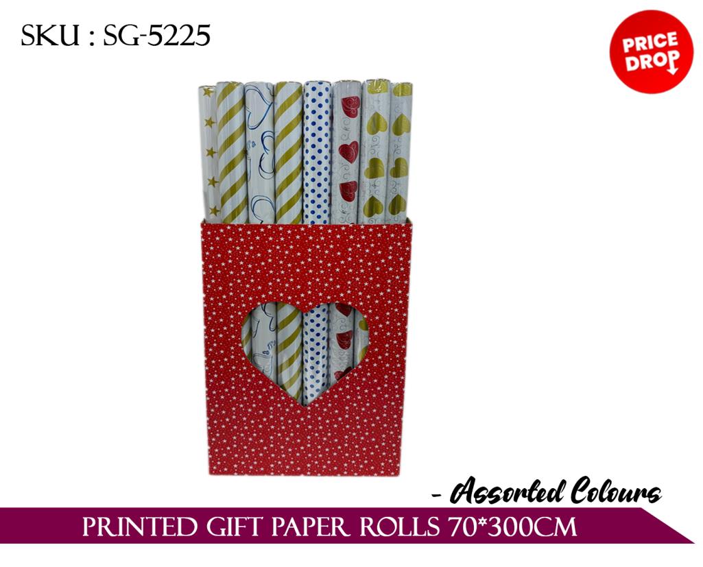 PRINTED GIFT PAPER ROLLS 70*300CM *56*