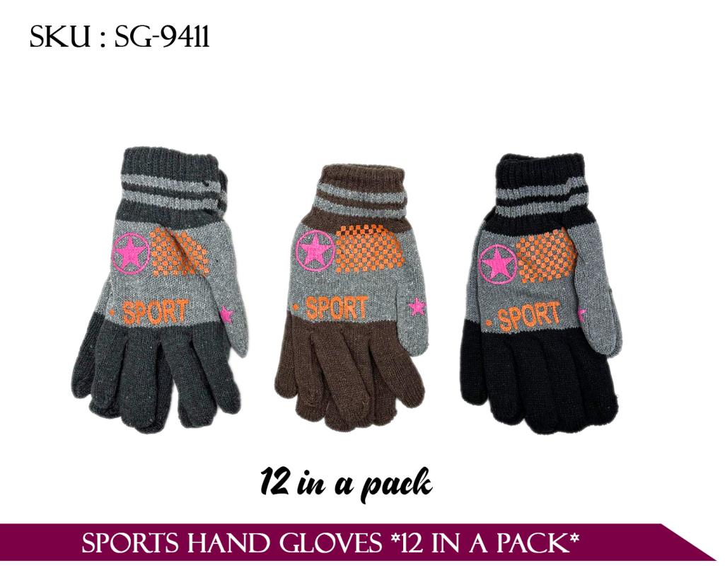 SPORTS HAND GLOVES (12 IN A PACK) *120*