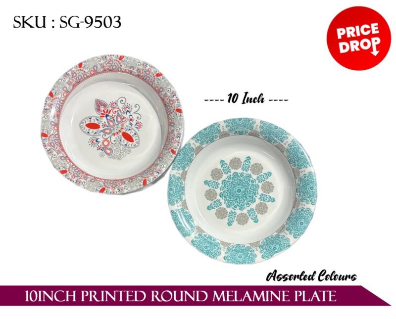 10INCH PRINTED ROUND MELAMINE PLATE