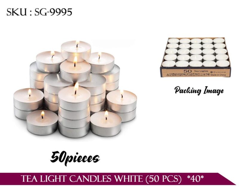 Tea light candles White (50 PCS)  *40*